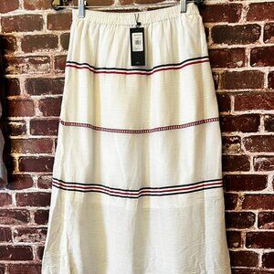 Tommy Hilfiger White Striped Maxi Skirt